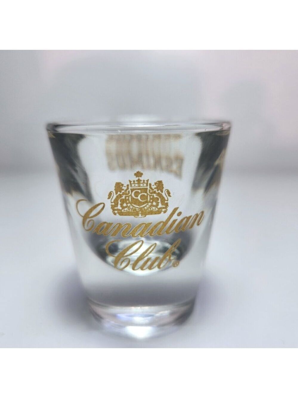 Edmonton Eskimos Shot Glass Canadian Club Whisky Heavy Libbey Glass Company